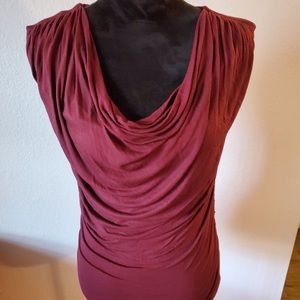 Express sleeveless cowl neck, rouched top